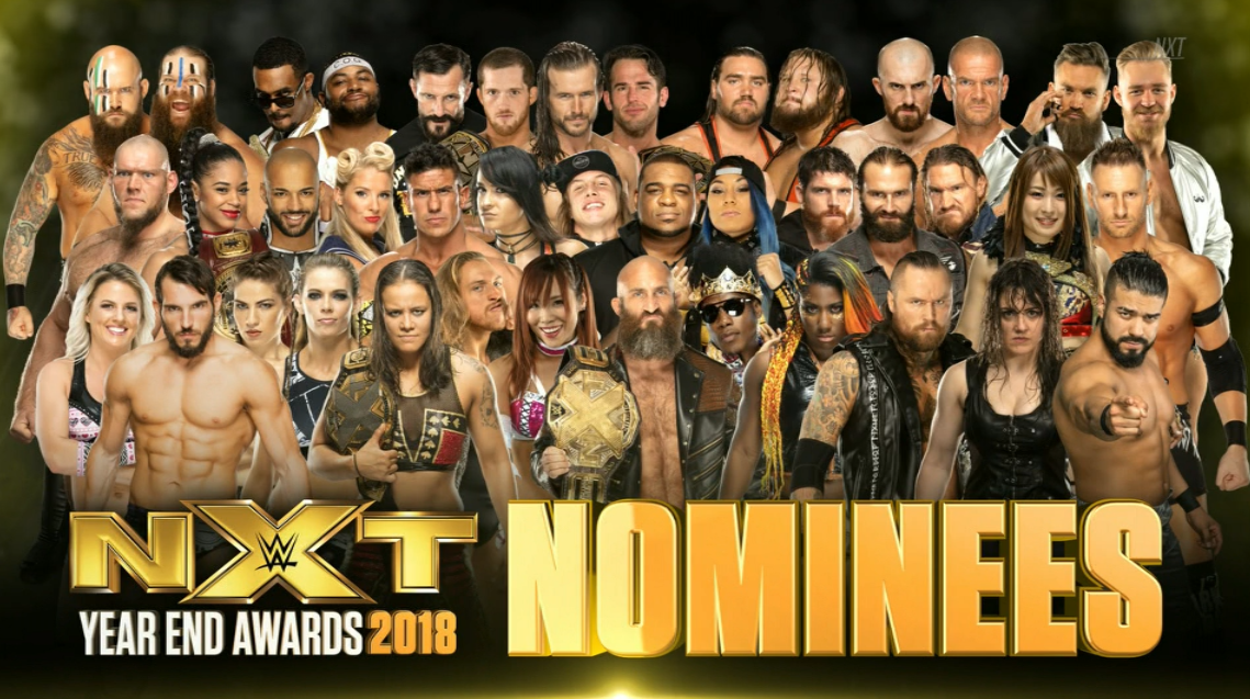 2018 nXt Award nominees are all featured in this graphic from the January 2, 2019 nXt show.