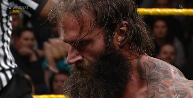 Ryker almost seems catatonic following his destruction of Monsoor, on Feb. 6 nXt TV.