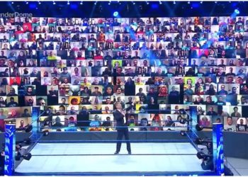 A picture of the WWE ThunderDome for Friday Night Smackdown in 2020