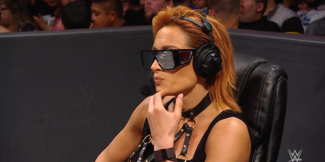 Becky Lynch on WWE RAW commentary.