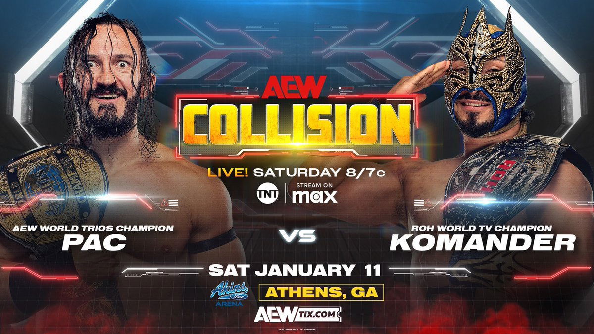 AEW Announces PAC vs. Komander For Tonight’s Collision, Update On Weather Issues