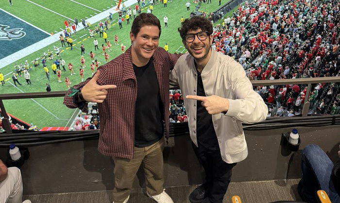 Tony Khan Poses With Actor At Super Bowl 59, AEW Represented On NFL Platform During Super Bowl, Glacier/AEW