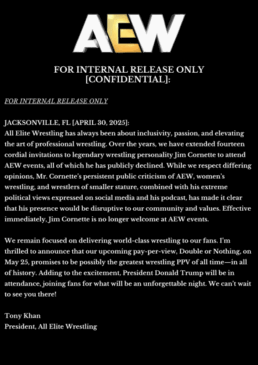 Jim Cornette Reacts To Press Release Claiming He’s Banned From AEW, MJF Refuses To Wish His Mom A Happy Mother’s Day