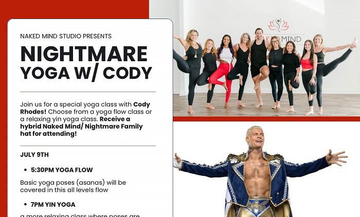 Cody Rhodes To Teach “Nightmare Yoga” Class For  Through Naked Mind Yoga On July 9