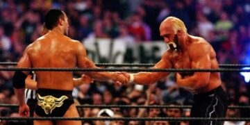 Hollywood Hogan and The Rock shared a handshake after clash at WrestleMania 18.