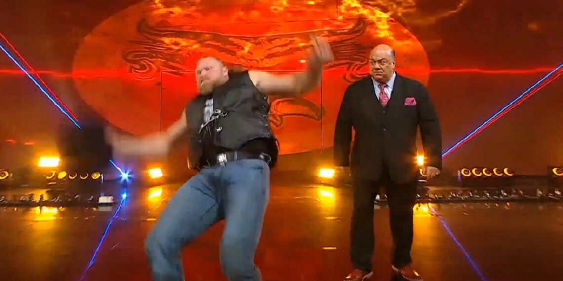 Brock Lesnar falls during entrance on WWE Raw in Oklahoma City (11/24/2025) | Source: WWE on Netflix