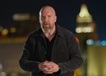 Paul 'Triple H' Levesque on top of Allegiant Stadium promoting WrestleMania 42 in Las Vegas, NV. in 2026 | Source: WWE