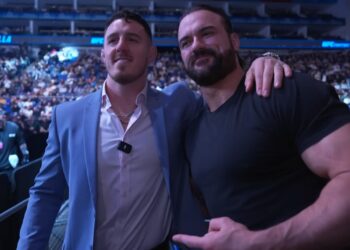 UFC Heavyweight Champion Tom Aspinall and WWE Superstar Drew McIntyre | Source: @WWEFanNation on YouTube