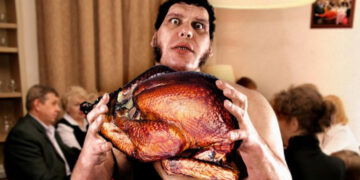 Andre The Giant Holding A Turkey | Source: Facebook