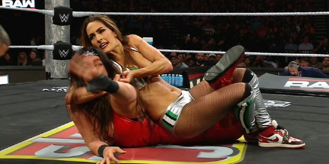 Nikki Bella STF leads to "THANK YOU, CENA!" chants on WWE Raw | Source: WWE