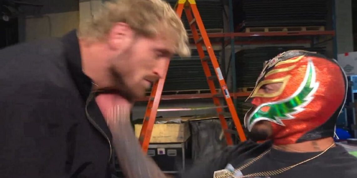 Rey Mysterio slaps Logan Paul on WWE Raw | Source: WWE Raw on Netflix