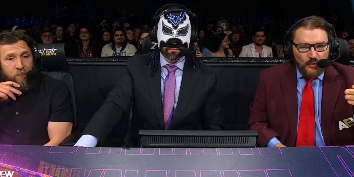 AEW Dynamite commentators Bryan Danielson, Excalibur and Tony Schiavone | Source: All Elite Wrestling