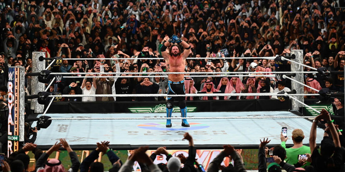 AJ Styles poses one last time after his loss to Gunther at WWE's Royal Rumble. | Source: WWE