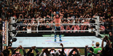 AJ Styles poses one last time after his loss to Gunther at WWE's Royal Rumble. | Source: WWE