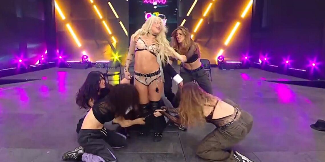 Liv Morgan performs "Trouble" live on stage at WrestleMania 42 | Source: WWE