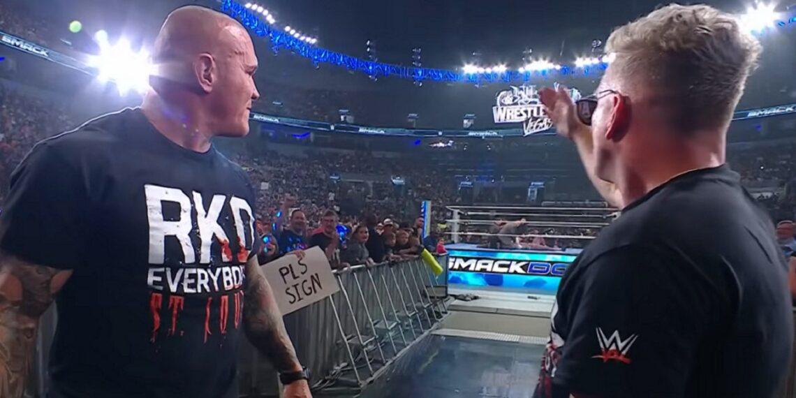 Randy Orton and Pat McAfee align on 4/3 WWE SmackDown in St. Louis, MO. | Source: WWE