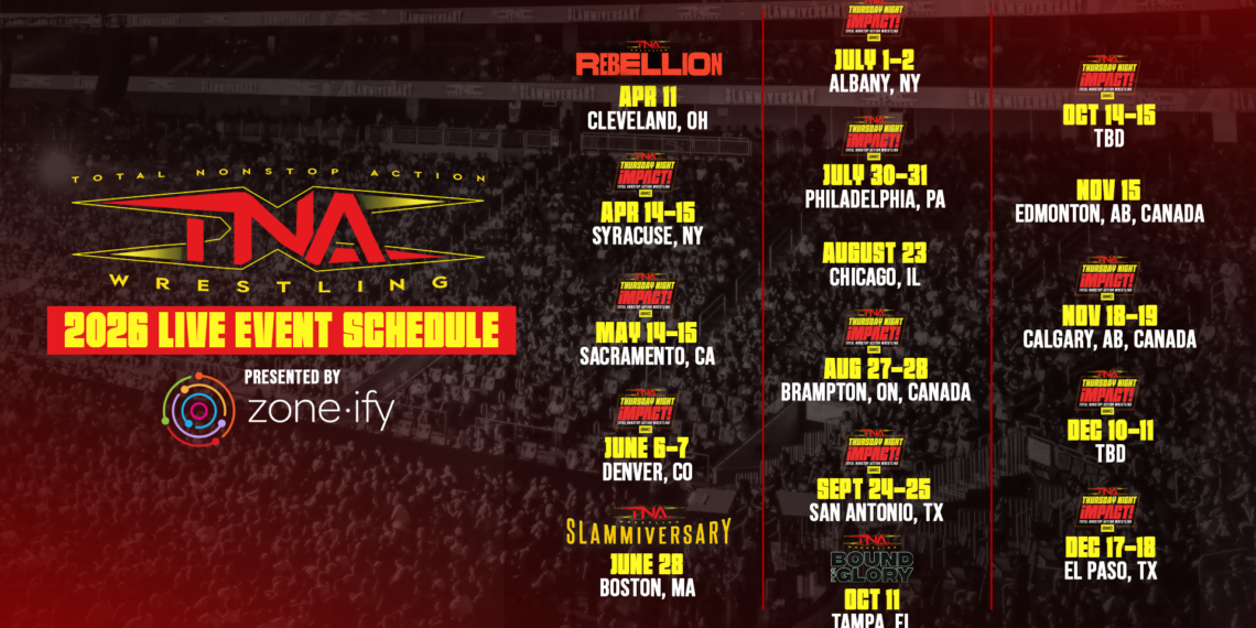 TNA Wrestling Live Event Schedule For 2026