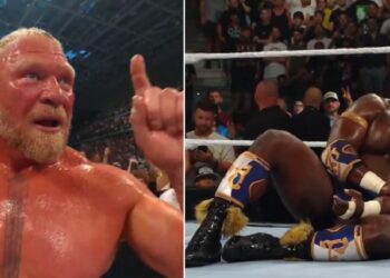 Brock Lesnar defeats Oba Femi at WWE Clash In Italy | Source: WWE