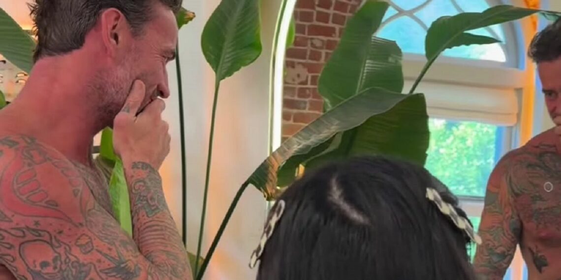 CM Punk emotional while seeing his new Larry the dog tribute tattoo for the first time