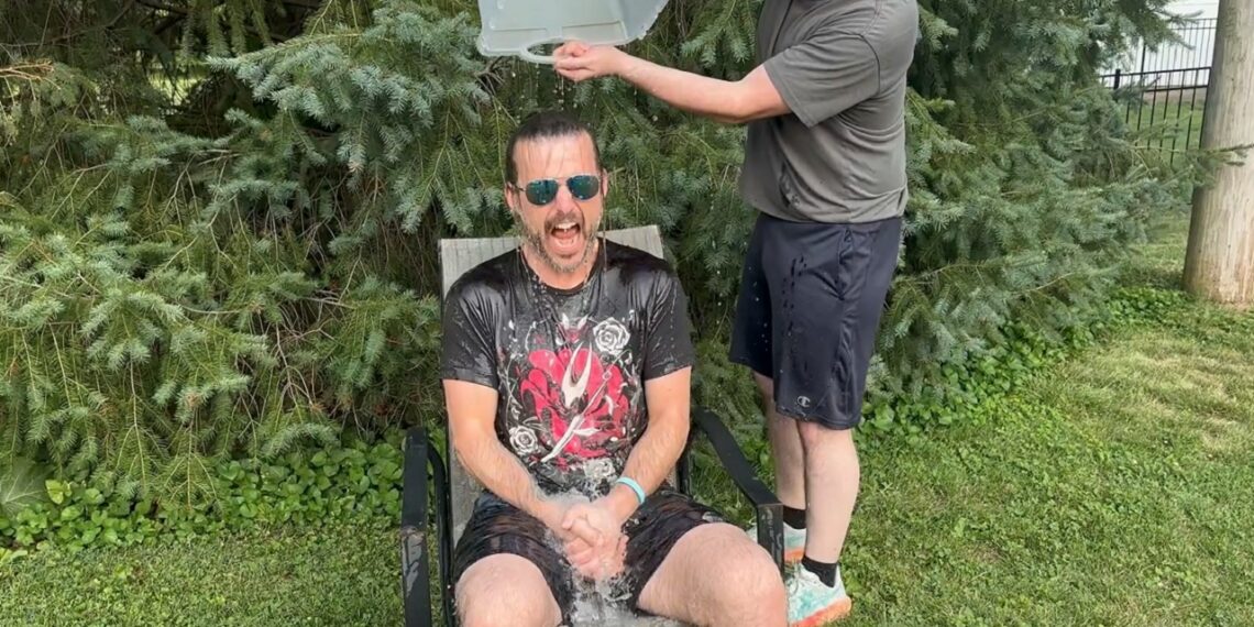 Adam Cole does ALS Ice Bucket Challenge | Image Source: @AdamColePRO on X