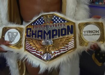 Trick Williams' custom fur edition WWE U.S. title belt | Image Source: WWE