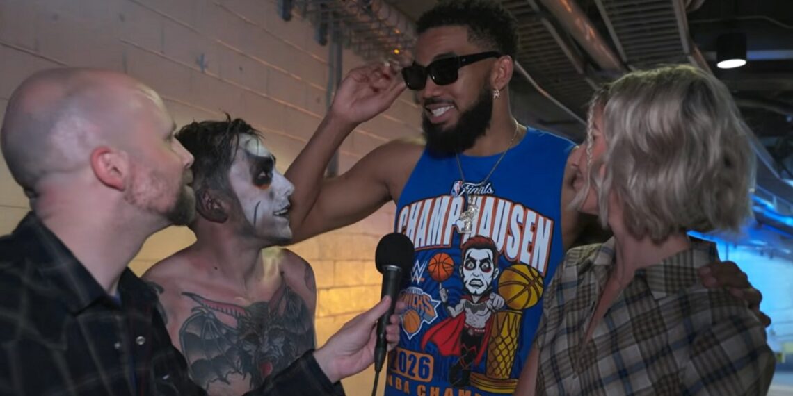 Karl-Anthony Towns and Danhausen | Image Source: WWE