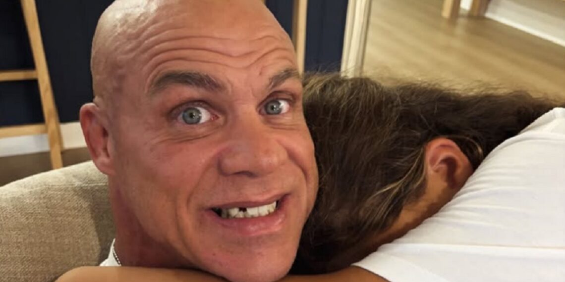 Kurt Angle's daughter Nikoletta knocks his tooth out practicing a moonsault | Image Source: Kurt Angle on Instagram