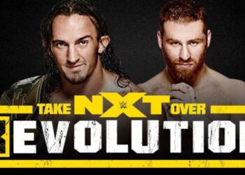 NXT Champion Adrian Neville vs Sami Zayn advertisement for NXT Takeover R:Evolution | Source: WWE.com