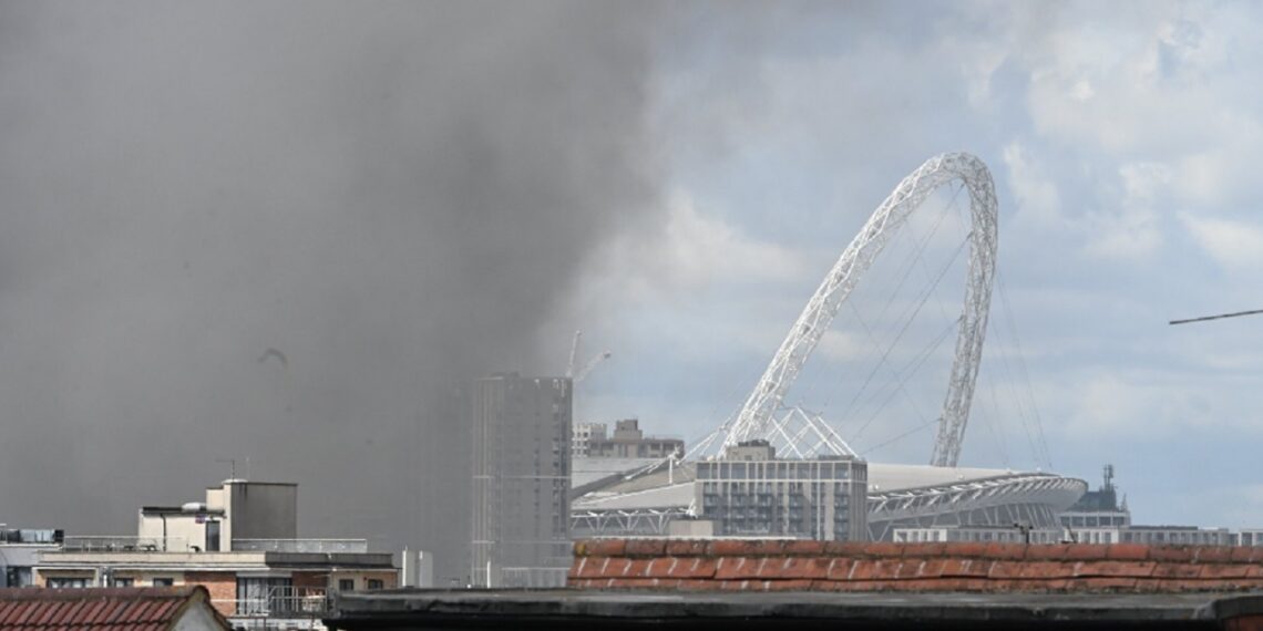 Massive fire near Wembley Stadium | Image Source: The Sun