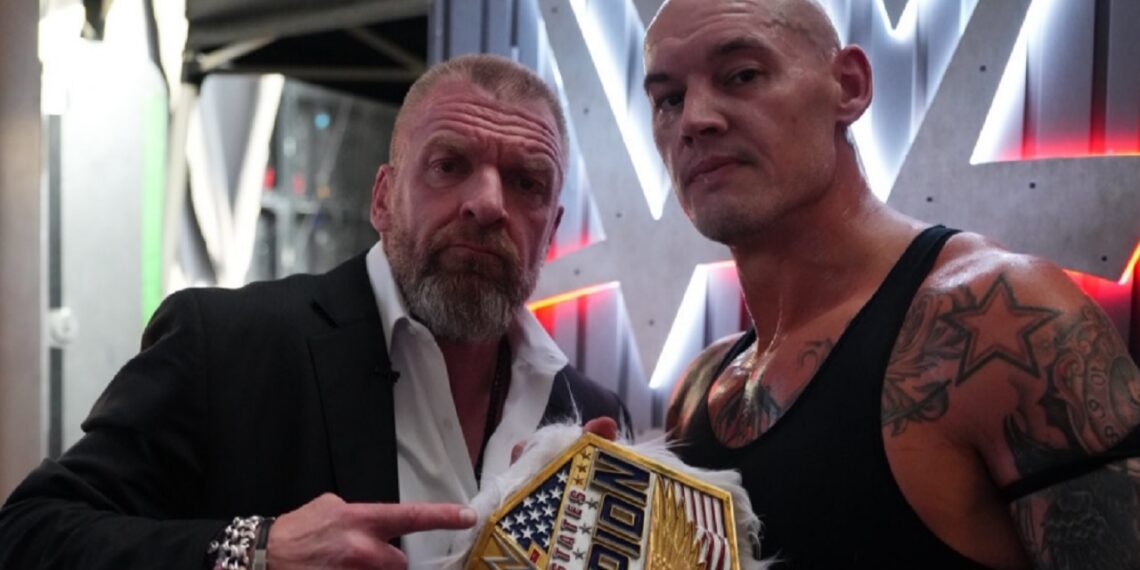 Paul 'Triple H' Levesque backstage at SummerSlam with new WWE U.S. Champion Baron Corbin | Image Source: WWE