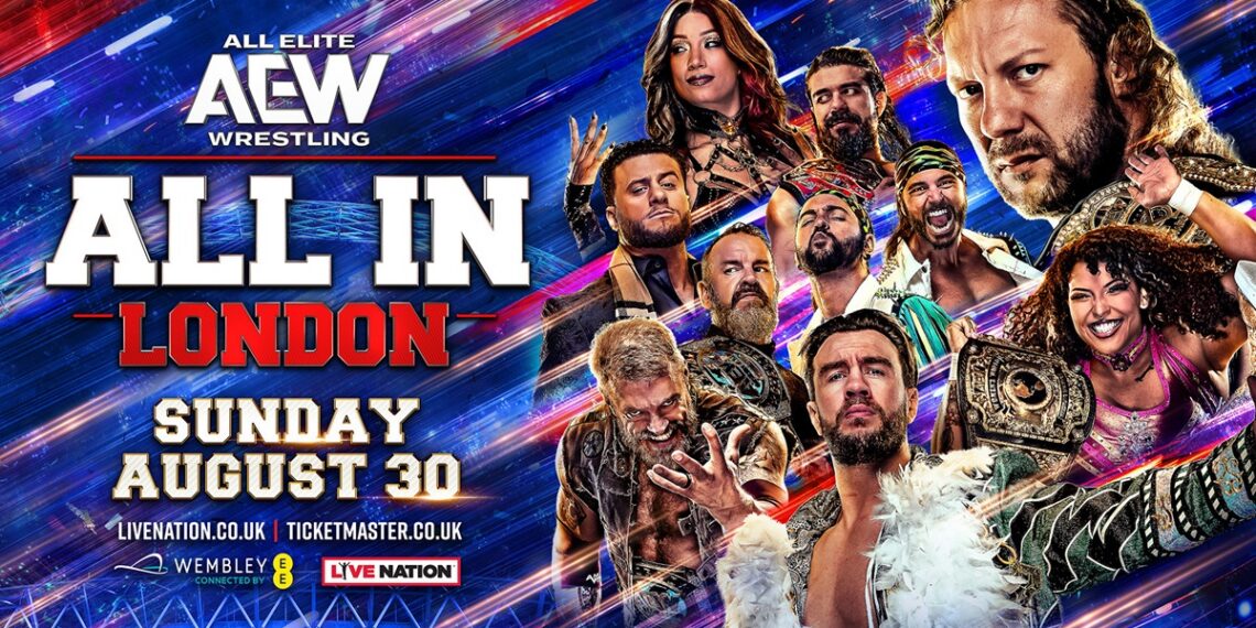 AEW brings All In back to London for its 2026 international showcase, headlined by Kenny Omega defending against Will Ospreay. | Source: AEW