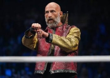 Tommaso Ciampa standing in an AEW ring