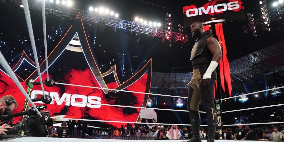 Omos in a WWE ring