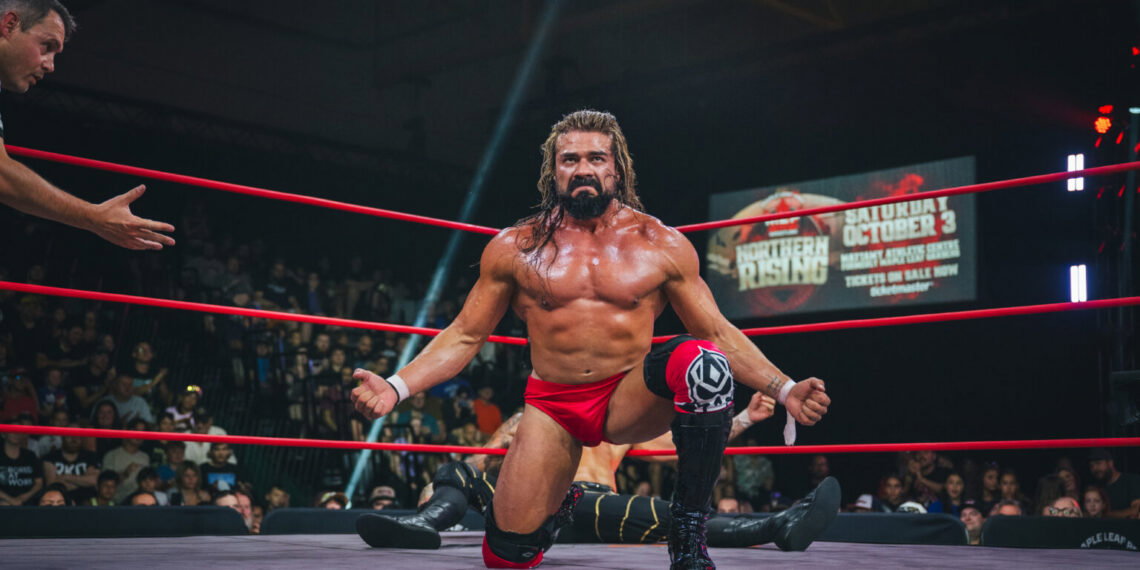Andrade El Idolo wrestles Karl Anderson at Maple Leaf Pro Mayhem