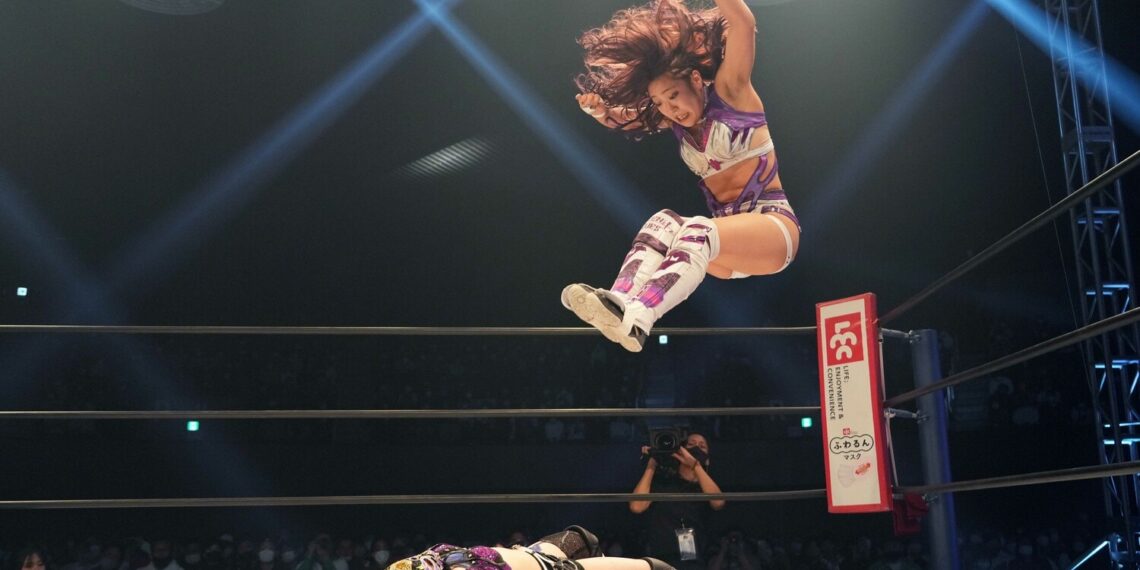 AZM competes in a STARDOM wrestling match