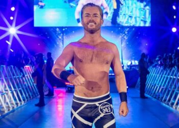 Drake Maverick makes his entrance at a WWE event