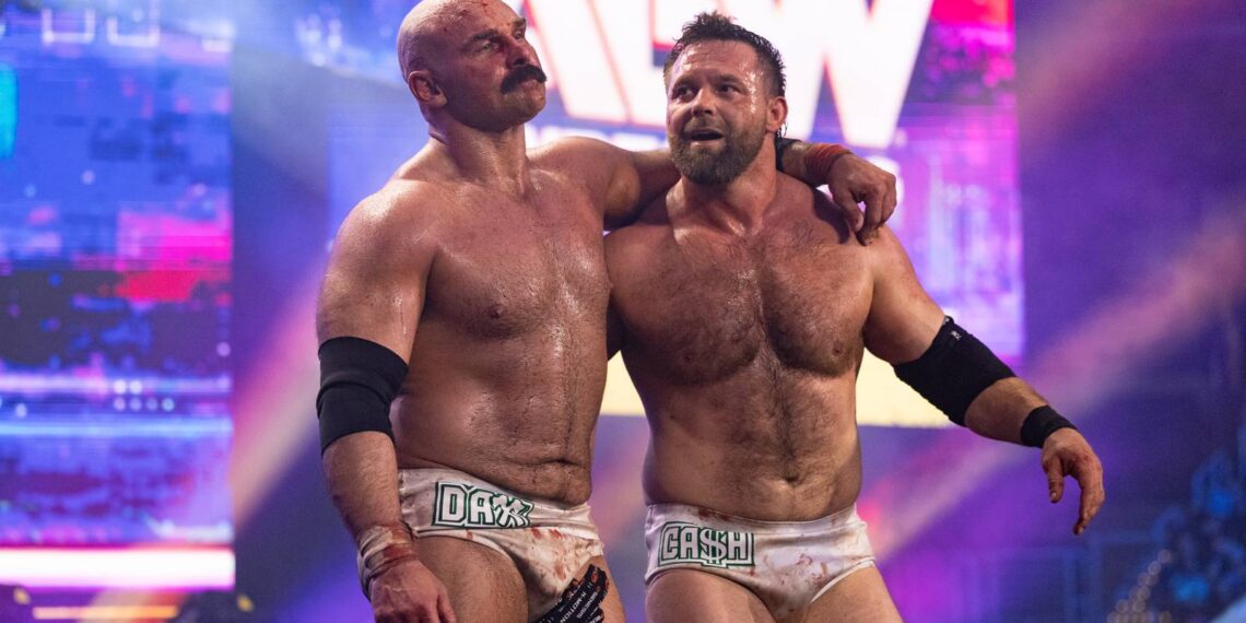 Dax Harwood and Cash Wheeler of FTR together in an AEW ring