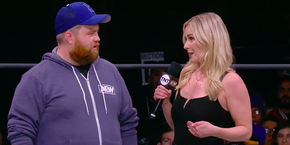 Paul Walter Hauser during an in-ring interview