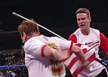 Zach Gowen in a WWE ring during his 2003 debut